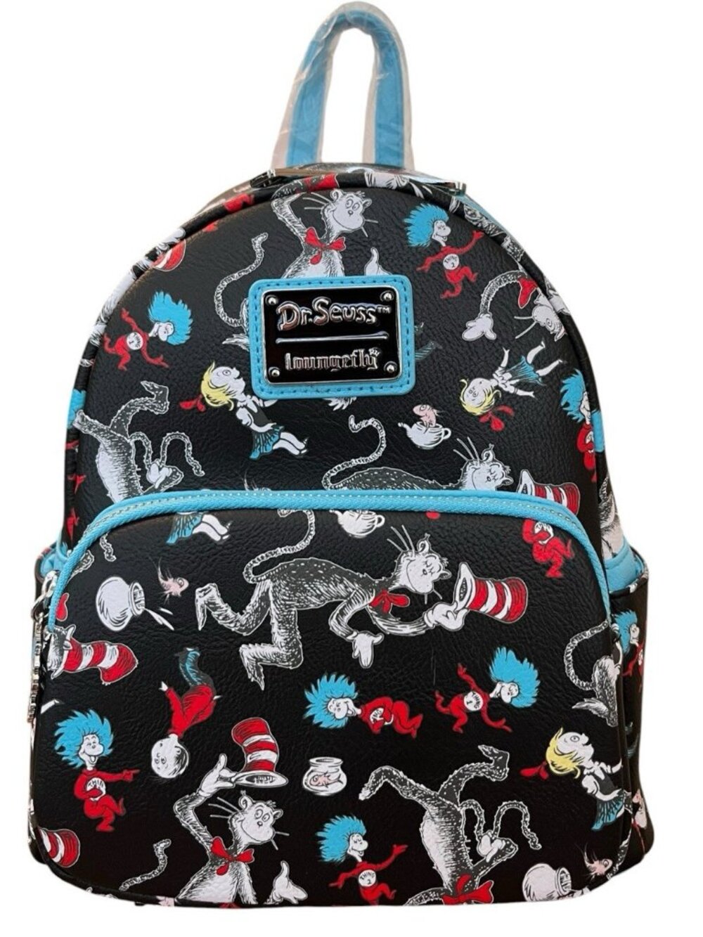 Loungefly Dr Seuss Cat in the Hat AOP Mini Backpack Thing One Thing Two Bag NWT